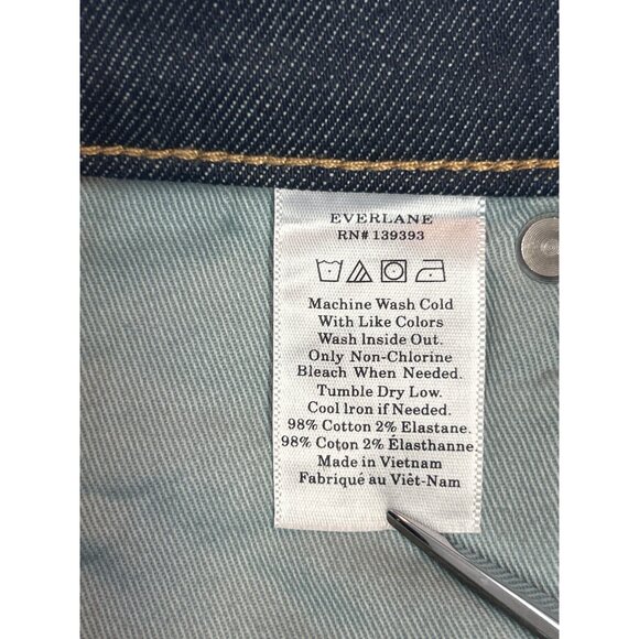 Everlane Womens High-Rise Straight Leg Jeans 28R Dark Wash Denim - Picture 4 of 9